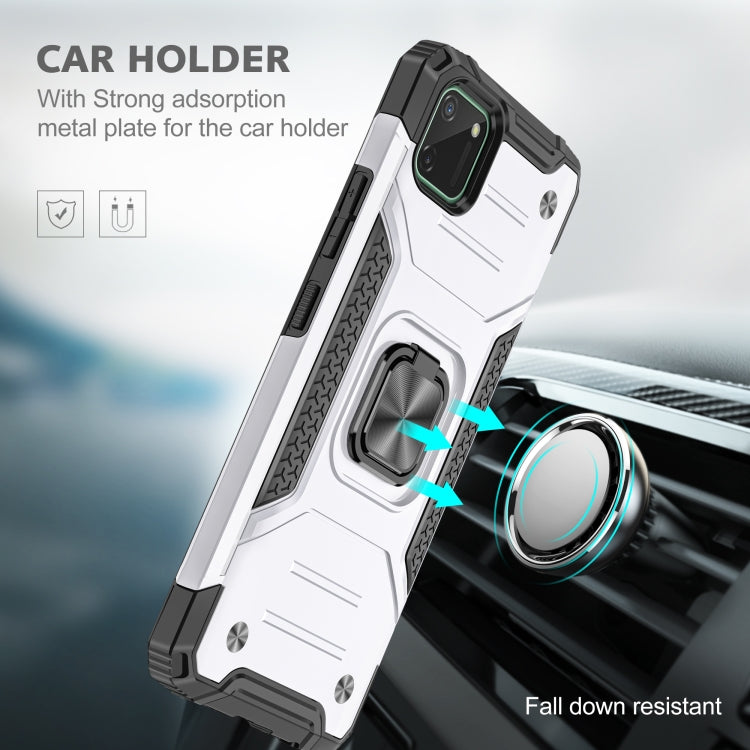 For OPPO Realme C11 Magnetic Armor Shockproof TPU + PC Phone Case with Metal Ring Holder