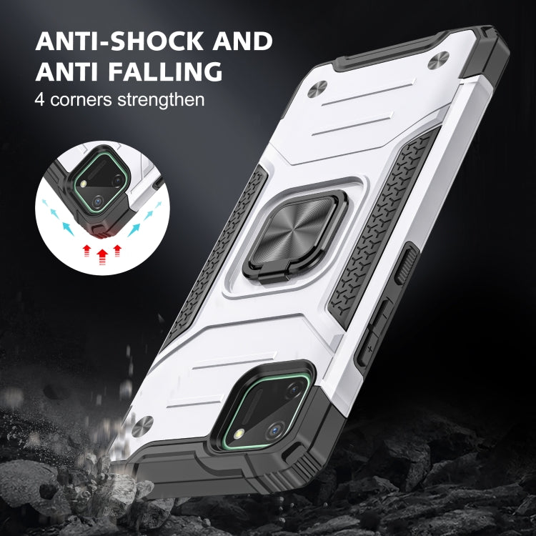 For OPPO Realme C11 Magnetic Armor Shockproof TPU + PC Phone Case with Metal Ring Holder
