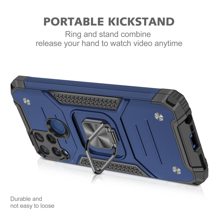 For OPPO Realme C15 Magnetic Armor Shockproof TPU + PC Phone Case with Metal Ring Holder