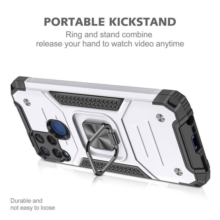 For OPPO Realme C15 Magnetic Armor Shockproof TPU + PC Phone Case with Metal Ring Holder