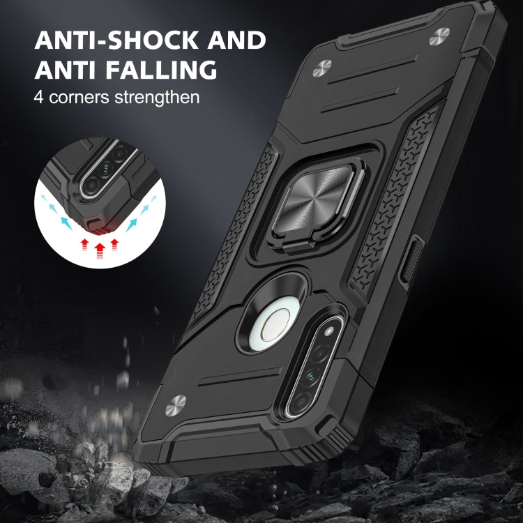 For OPPO A31 Magnetic Armor Shockproof TPU + PC Phone Case with Metal Ring Holder