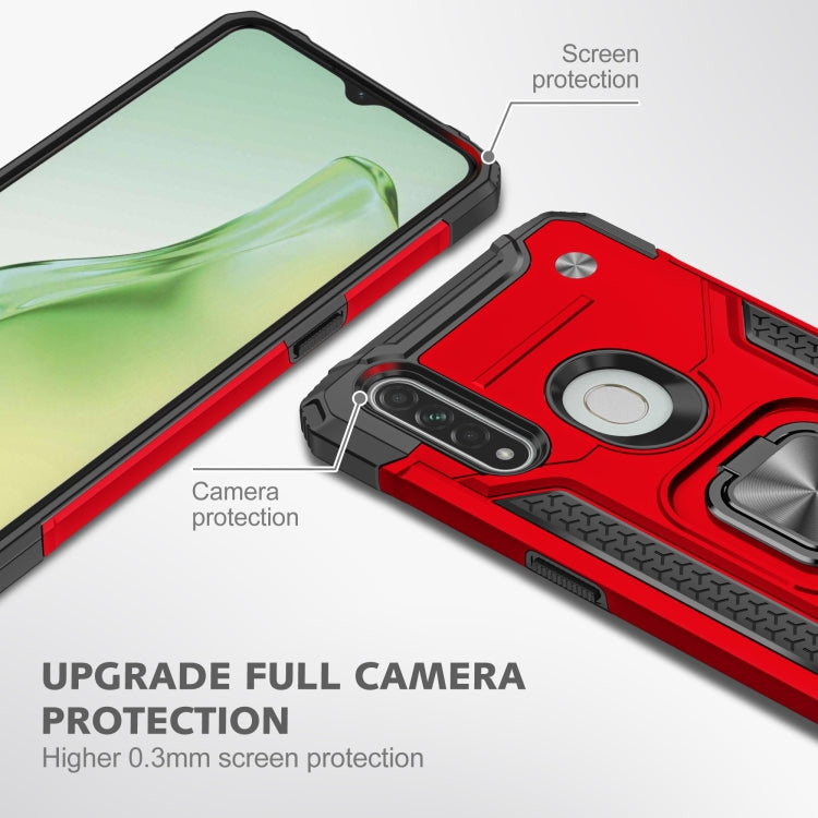 For OPPO A31 Magnetic Armor Shockproof TPU + PC Phone Case with Metal Ring Holder