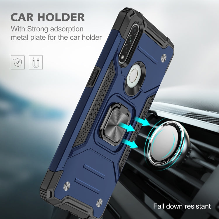 For OPPO A31 Magnetic Armor Shockproof TPU + PC Phone Case with Metal Ring Holder