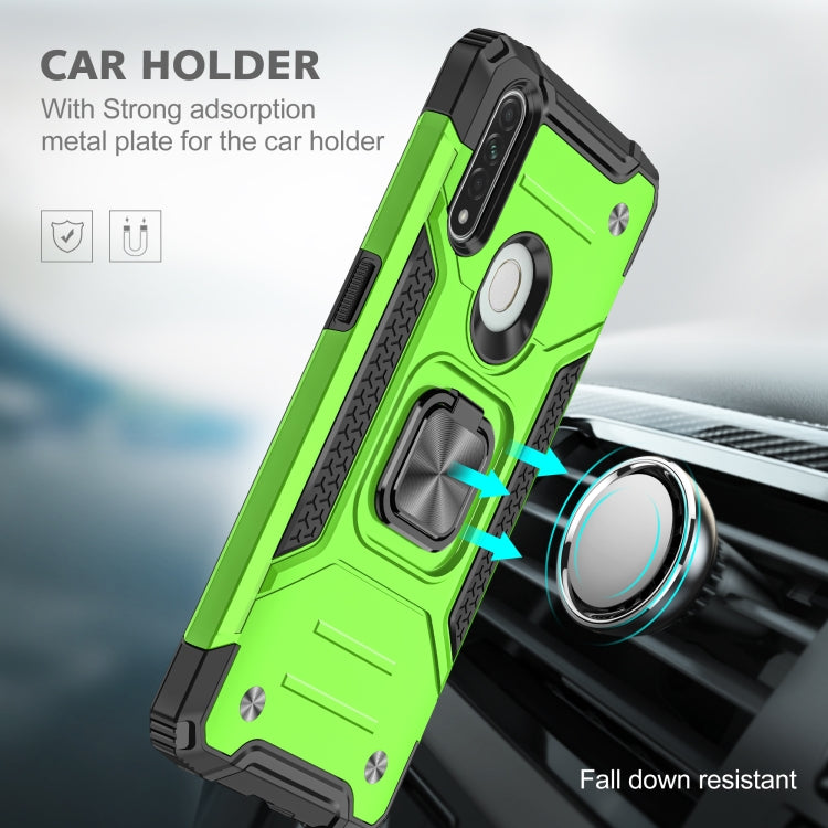 For OPPO A31 Magnetic Armor Shockproof TPU + PC Phone Case with Metal Ring Holder