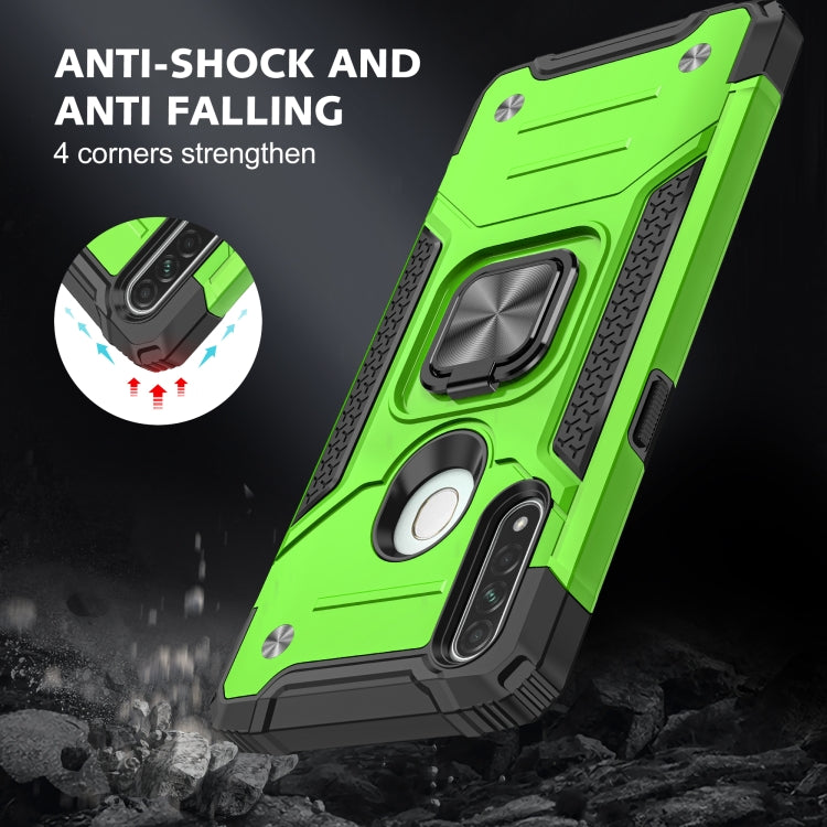 For OPPO A31 Magnetic Armor Shockproof TPU + PC Phone Case with Metal Ring Holder