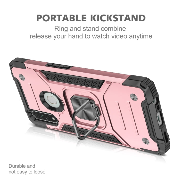 For OPPO A31 Magnetic Armor Shockproof TPU + PC Phone Case with Metal Ring Holder