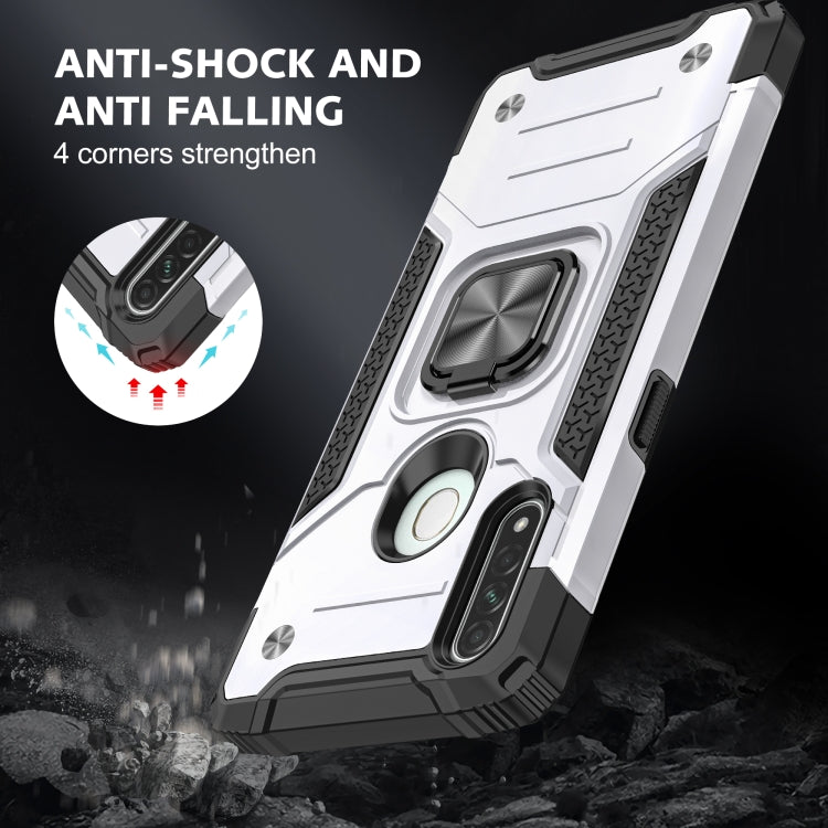 For OPPO A31 Magnetic Armor Shockproof TPU + PC Phone Case with Metal Ring Holder