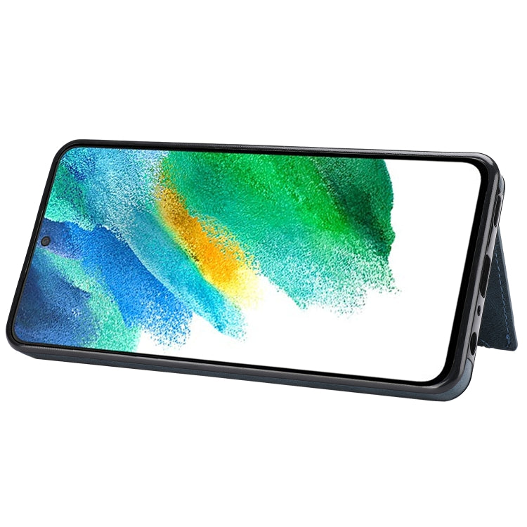 For Samsung Galaxy A22 Zipper Wallet Bag PU Back Cover Shockrpoof Phone Case with Holder & Card Slots & Wallet