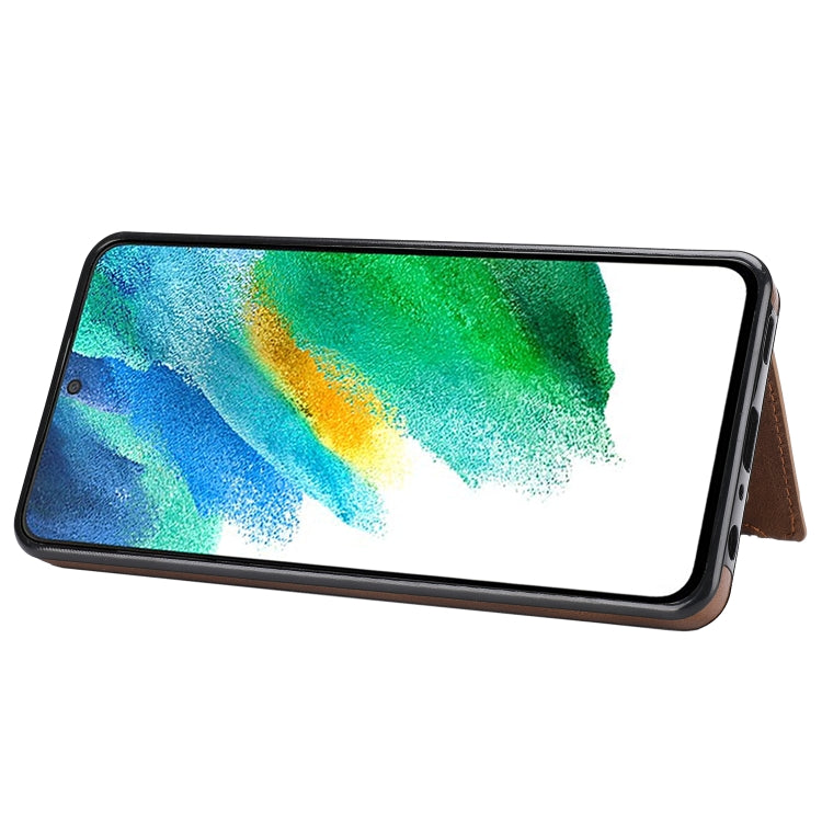 For Samsung Galaxy A22 Zipper Wallet Bag PU Back Cover Shockrpoof Phone Case with Holder & Card Slots & Wallet