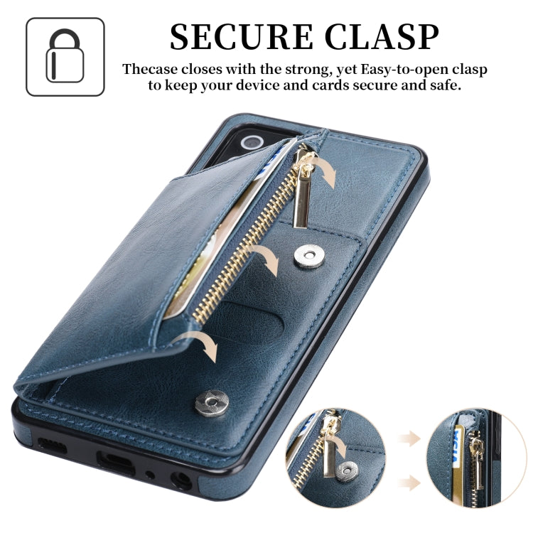 For Samsung Galaxy A72 5G / 4G Zipper Wallet Bag PU Back Cover Shockrpoof Phone Case with Holder & Card Slots & Wallet