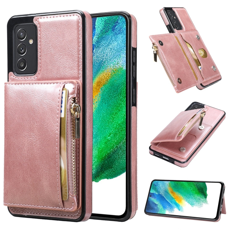 For Samsung Galaxy A82 Zipper Wallet Bag PU Back Cover Shockrpoof Phone Case with Holder & Card Slots & Wallet