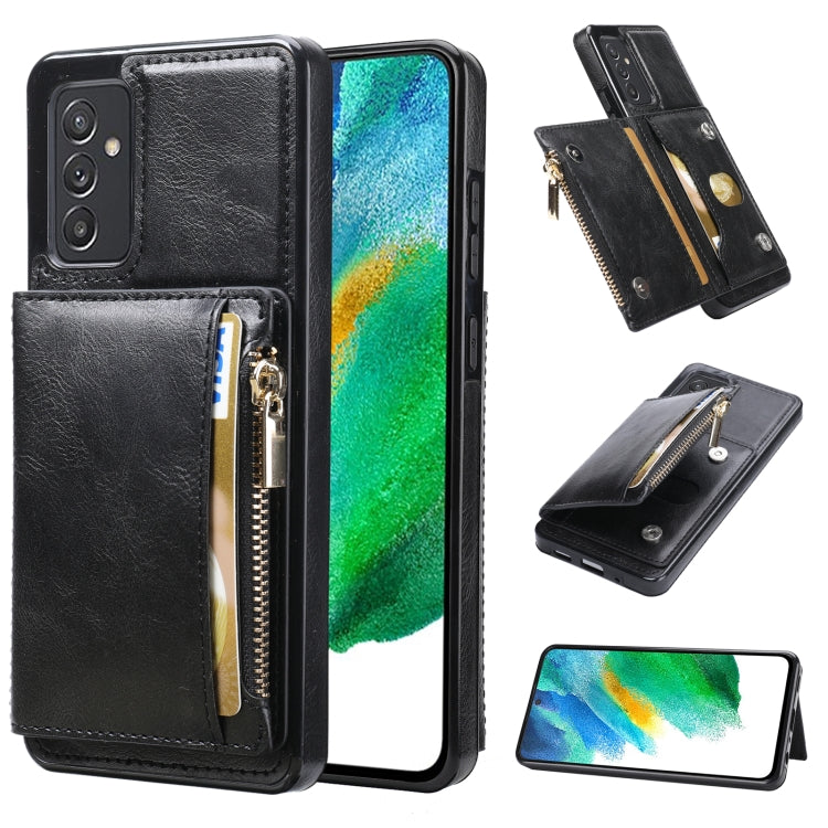 For Samsung Galaxy A82 Zipper Wallet Bag PU Back Cover Shockrpoof Phone Case with Holder & Card Slots & Wallet
