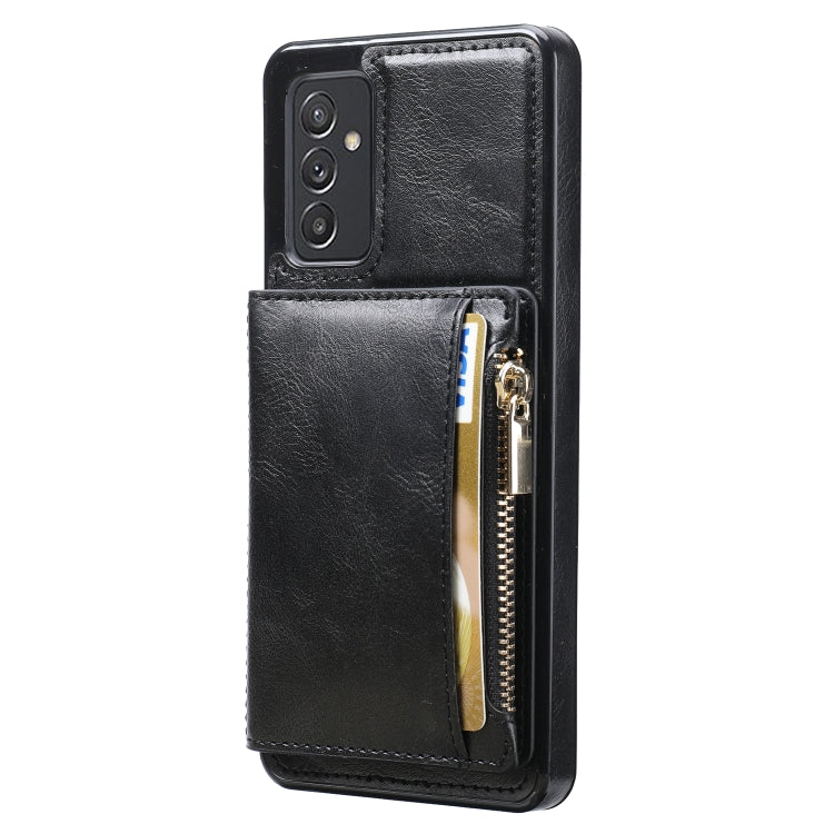 For Samsung Galaxy A82 Zipper Wallet Bag PU Back Cover Shockrpoof Phone Case with Holder & Card Slots & Wallet