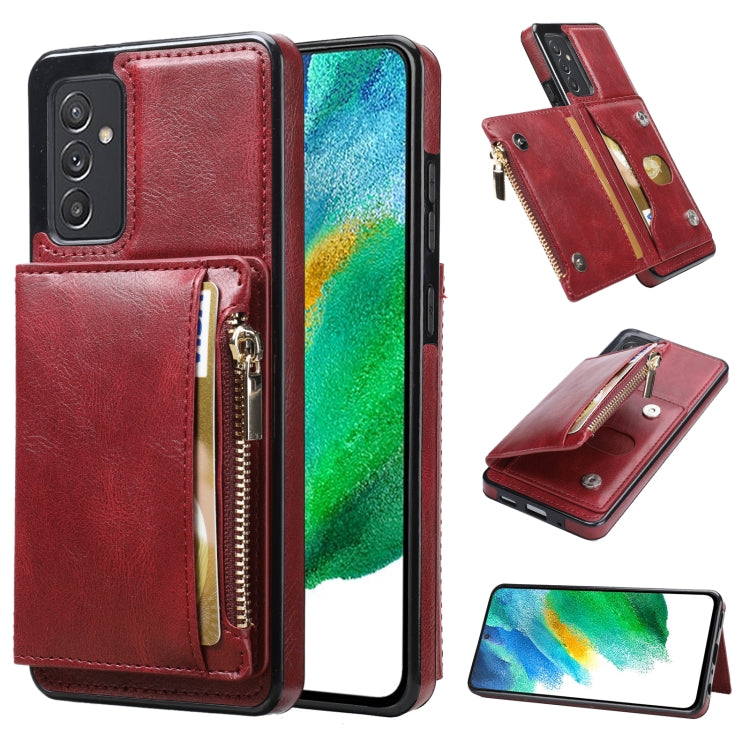 For Samsung Galaxy A82 Zipper Wallet Bag PU Back Cover Shockrpoof Phone Case with Holder & Card Slots & Wallet
