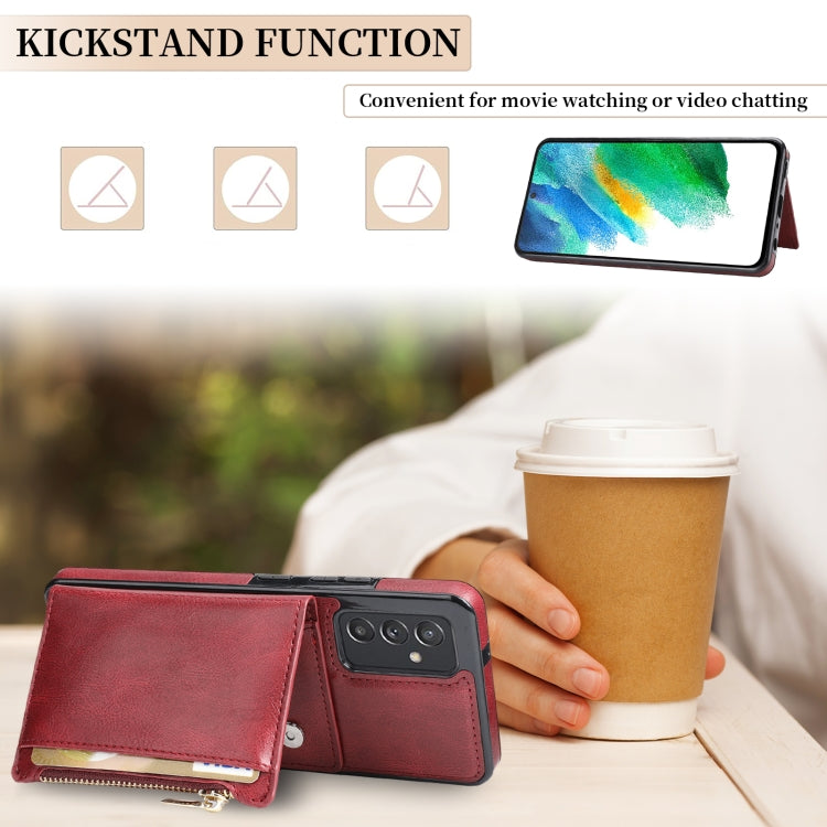 For Samsung Galaxy A82 Zipper Wallet Bag PU Back Cover Shockrpoof Phone Case with Holder & Card Slots & Wallet