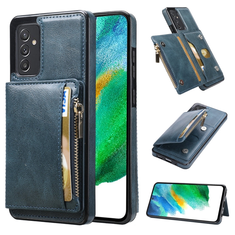 For Samsung Galaxy A82 Zipper Wallet Bag PU Back Cover Shockrpoof Phone Case with Holder & Card Slots & Wallet
