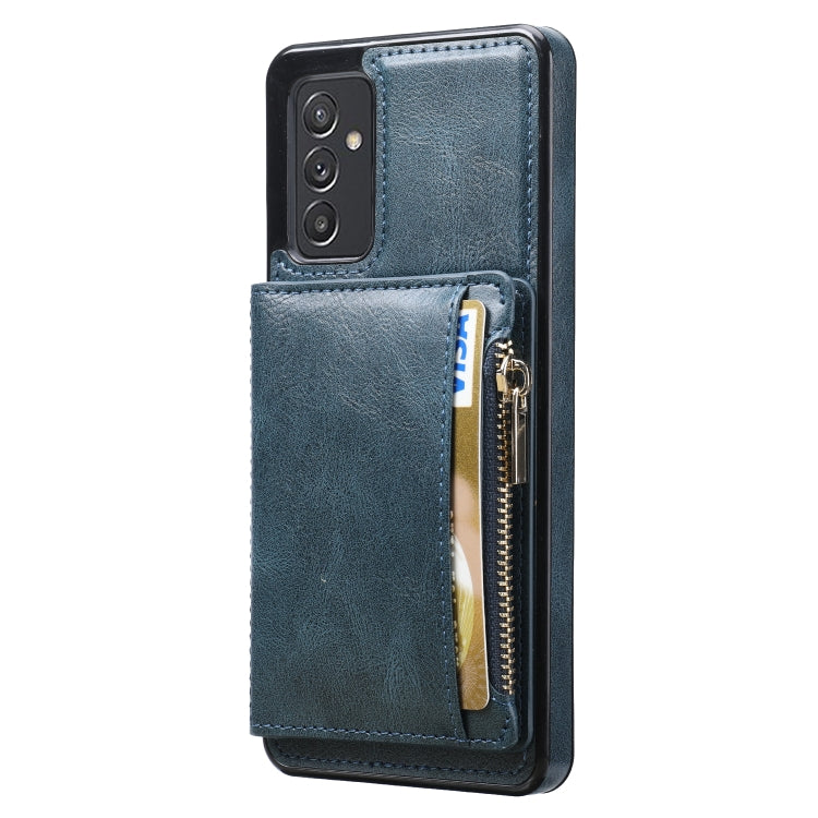 For Samsung Galaxy A82 Zipper Wallet Bag PU Back Cover Shockrpoof Phone Case with Holder & Card Slots & Wallet