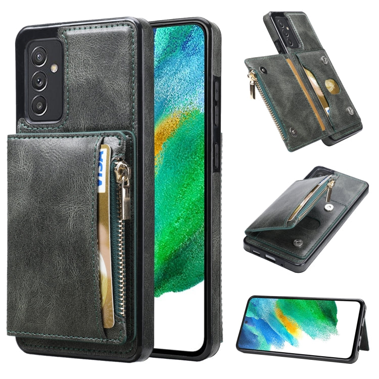 For Samsung Galaxy A82 Zipper Wallet Bag PU Back Cover Shockrpoof Phone Case with Holder & Card Slots & Wallet