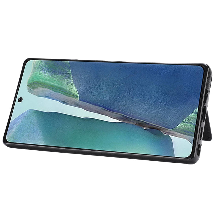 For Samsung Galaxy Note20 Zipper Wallet Bag PU Back Cover Shockrpoof Phone Case with Holder & Card Slots & Wallet