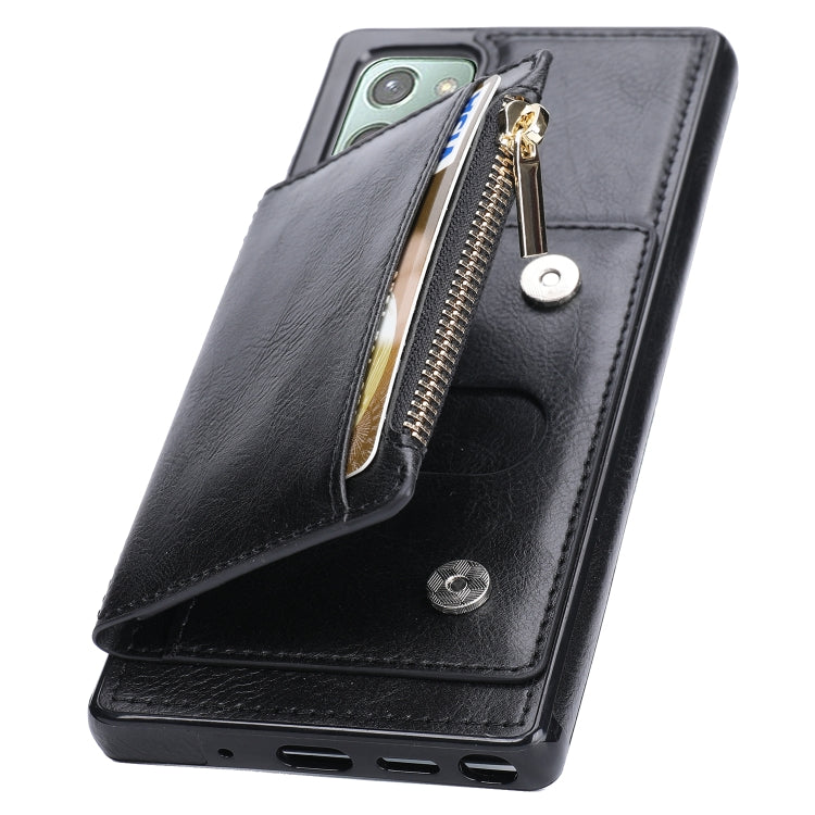 For Samsung Galaxy Note20 Zipper Wallet Bag PU Back Cover Shockrpoof Phone Case with Holder & Card Slots & Wallet