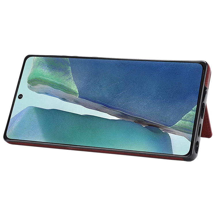 For Samsung Galaxy Note20 Zipper Wallet Bag PU Back Cover Shockrpoof Phone Case with Holder & Card Slots & Wallet