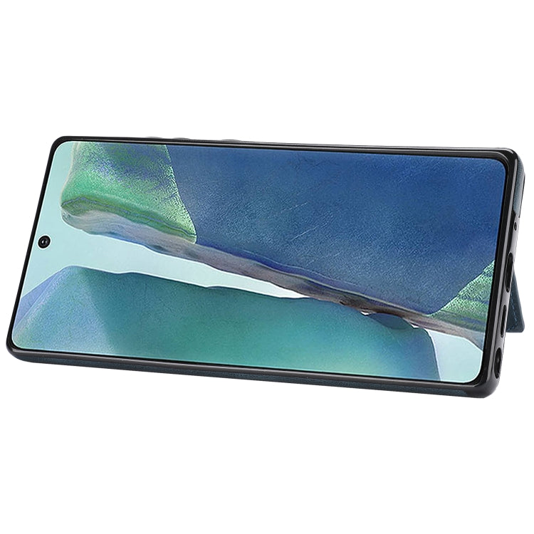 For Samsung Galaxy Note20 Zipper Wallet Bag PU Back Cover Shockrpoof Phone Case with Holder & Card Slots & Wallet