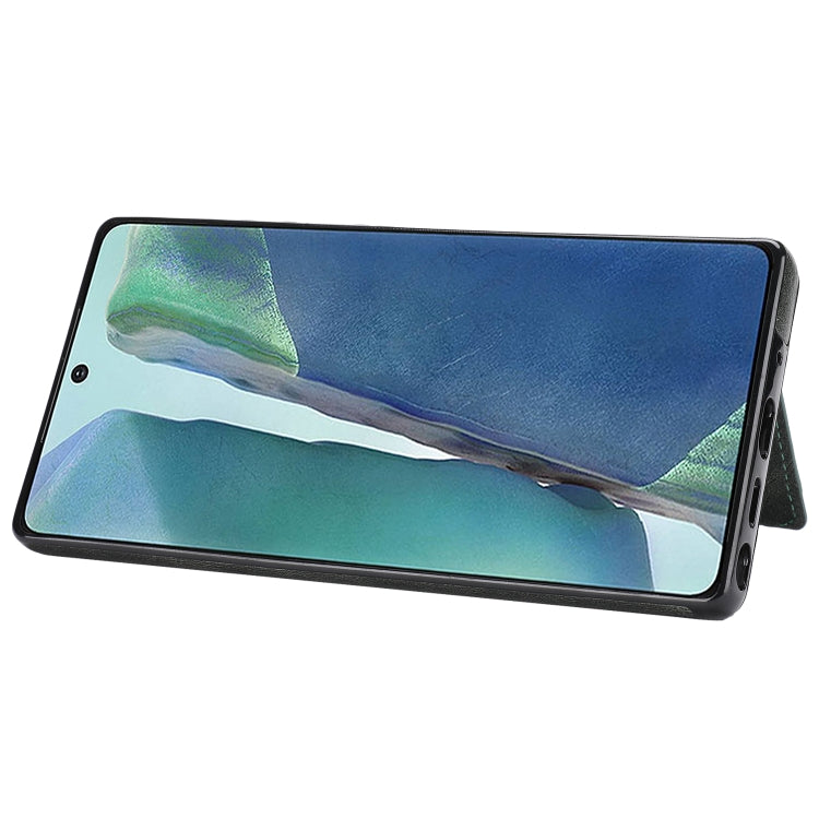 For Samsung Galaxy Note20 Zipper Wallet Bag PU Back Cover Shockrpoof Phone Case with Holder & Card Slots & Wallet