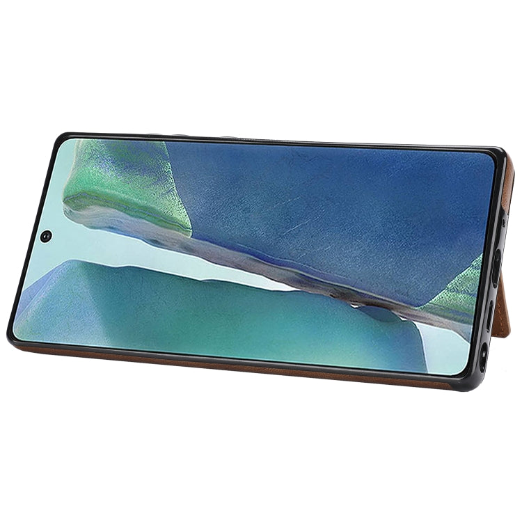 For Samsung Galaxy Note20 Zipper Wallet Bag PU Back Cover Shockrpoof Phone Case with Holder & Card Slots & Wallet