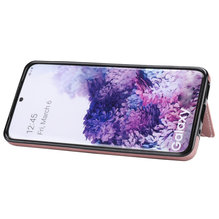 For Samsung Galaxy S20 Zipper Wallet Bag PU Back Cover Shockrpoof Phone Case with Holder & Card Slots & Wallet