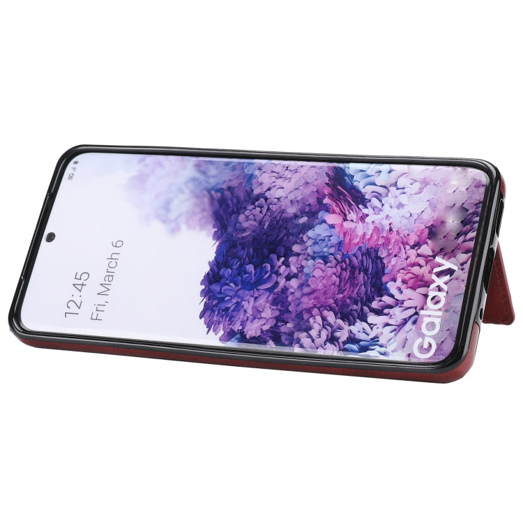 For Samsung Galaxy S20 Zipper Wallet Bag PU Back Cover Shockrpoof Phone Case with Holder & Card Slots & Wallet