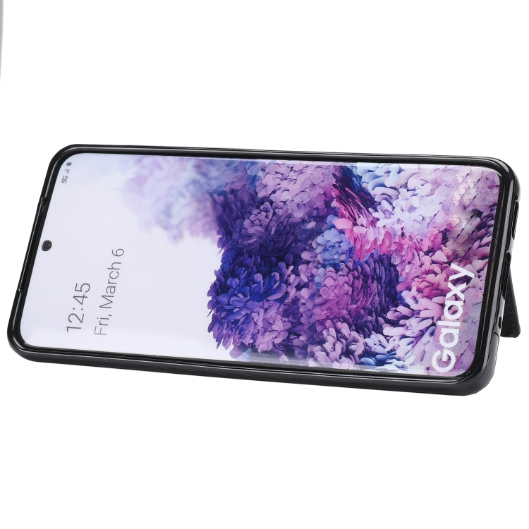 For Samsung Galaxy S20+ Zipper Wallet Bag PU Back Cover Shockrpoof Phone Case with Holder & Card Slots & Wallet