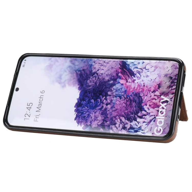 For Samsung Galaxy S20+ Zipper Wallet Bag PU Back Cover Shockrpoof Phone Case with Holder & Card Slots & Wallet
