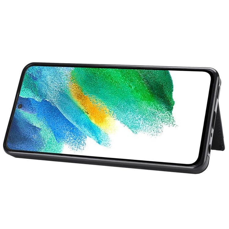 For Samsung Galaxy S21 FE 5G Zipper Wallet Bag PU Back Cover Shockrpoof Phone Case with Holder & Card Slots & Wallet