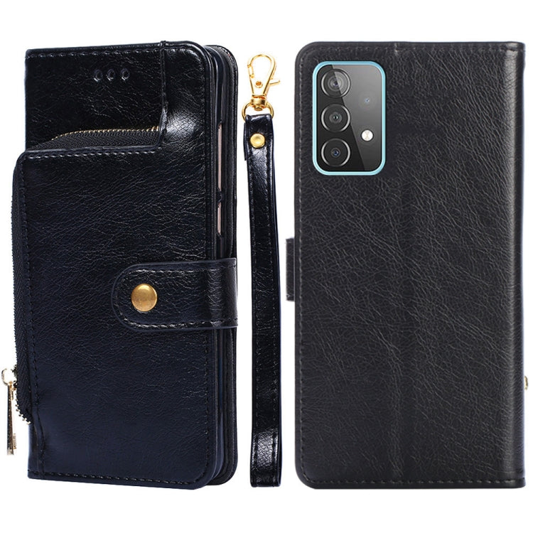 For Samsung Galaxy A52s 5G Zipper Bag Horizontal Flip Leather Phone Case with Holder & Card Slots & Lanyard