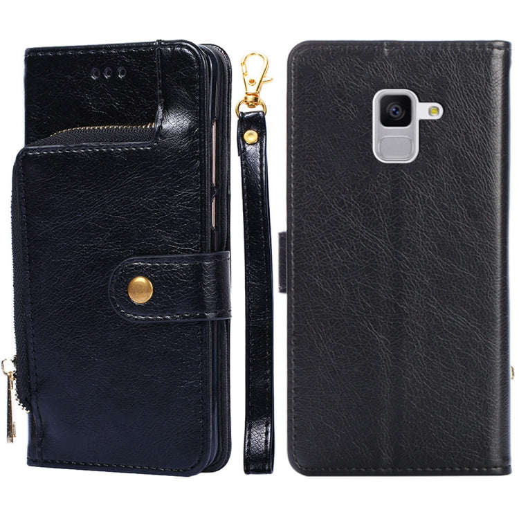 For Samsung Galaxy Feel 2 (Japan Ver.) Zipper Bag Horizontal Flip Leather Phone Case with Holder & Card Slots & Lanyard
