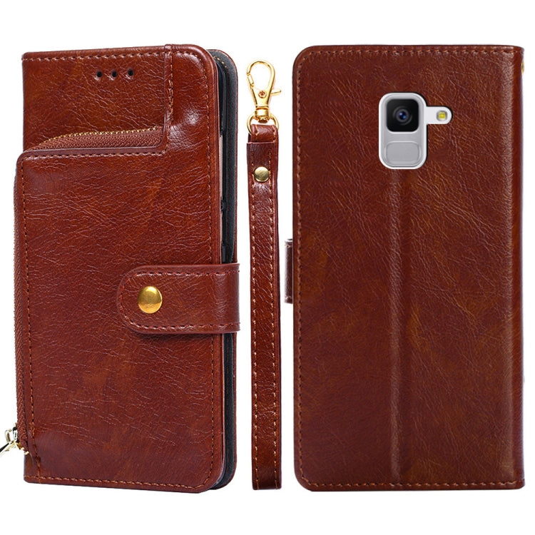 For Samsung Galaxy Feel 2 (Japan Ver.) Zipper Bag Horizontal Flip Leather Phone Case with Holder & Card Slots & Lanyard