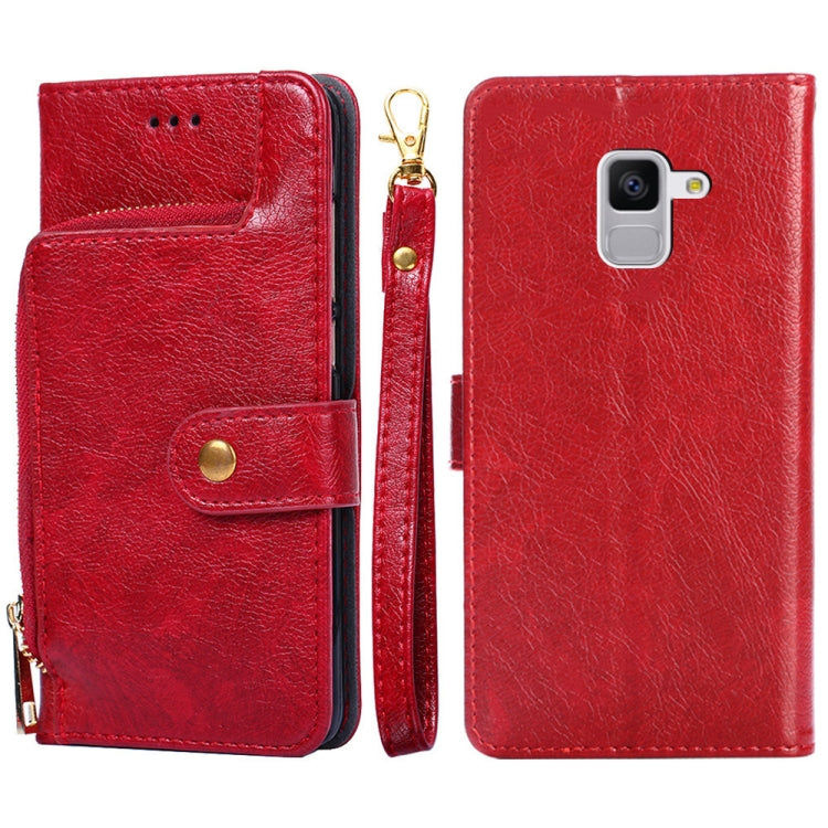 For Samsung Galaxy Feel 2 (Japan Ver.) Zipper Bag Horizontal Flip Leather Phone Case with Holder & Card Slots & Lanyard