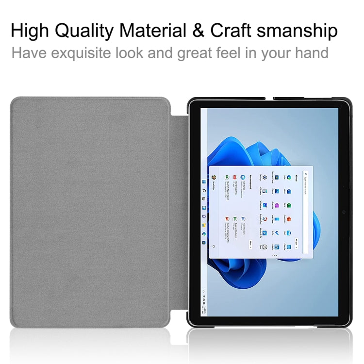 For Microsoft Surface Pro 8 Solid Color Electric Pressed Horizontal Flip Tablet Leather Case with Holder