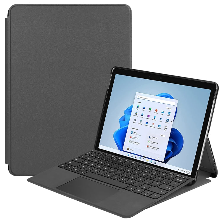 For Microsoft Surface Pro 8 Solid Color Electric Pressed Horizontal Flip Tablet Leather Case with Holder