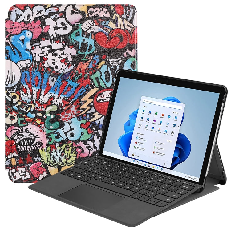 For Microsoft Surface Pro 8 Painted Electric Pressed Horizontal Flip Tablet Leather Case with Holder