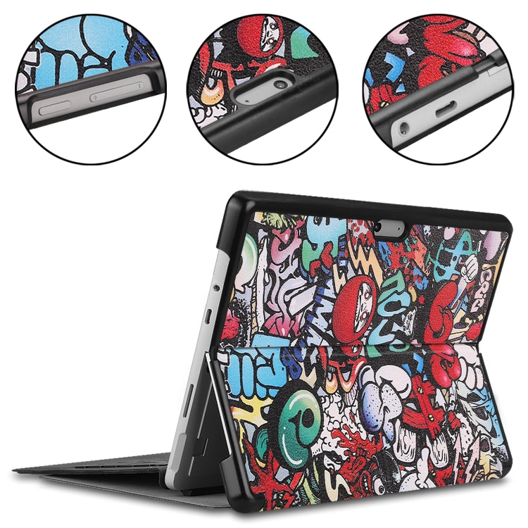 For Microsoft Surface Pro 8 Painted Electric Pressed Horizontal Flip Tablet Leather Case with Holder