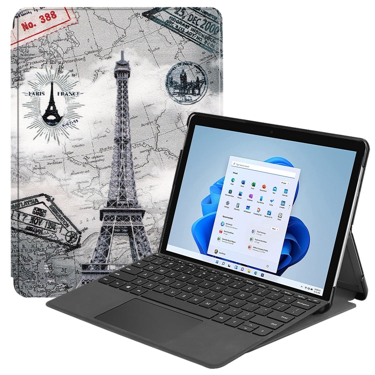 For Microsoft Surface Pro 8 Painted Electric Pressed Horizontal Flip Tablet Leather Case with Holder