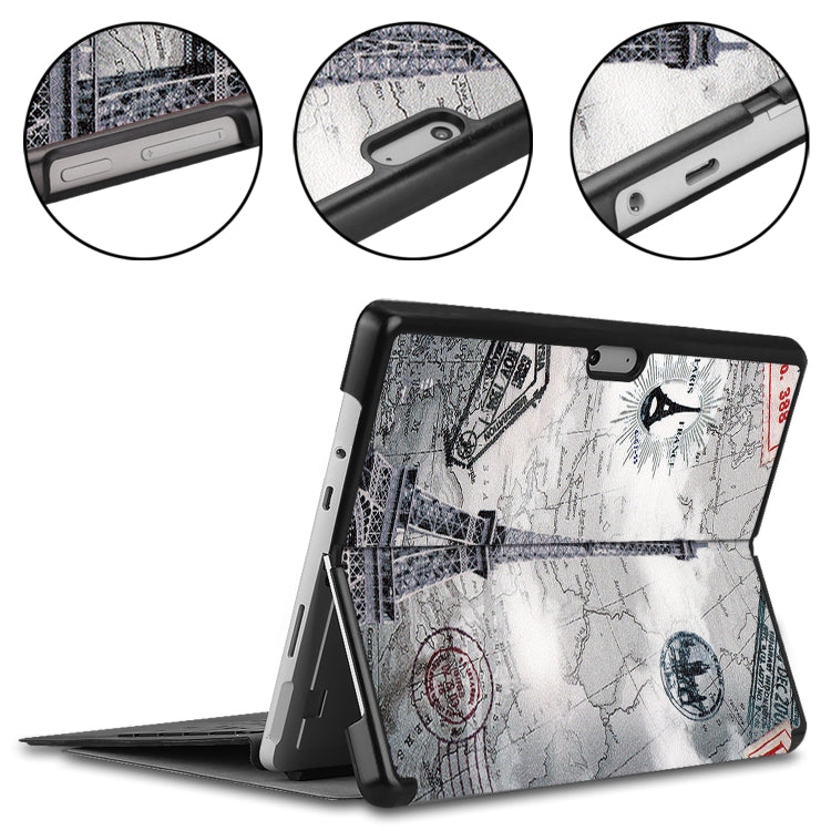 For Microsoft Surface Pro 8 Painted Electric Pressed Horizontal Flip Tablet Leather Case with Holder