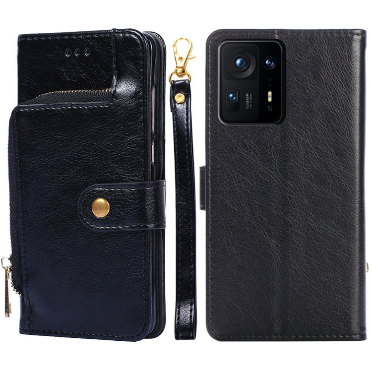 For Xiaomi Mix 4 Zipper Bag Horizontal Flip Leather Phone Case with Holder & Card Slots & Lanyard