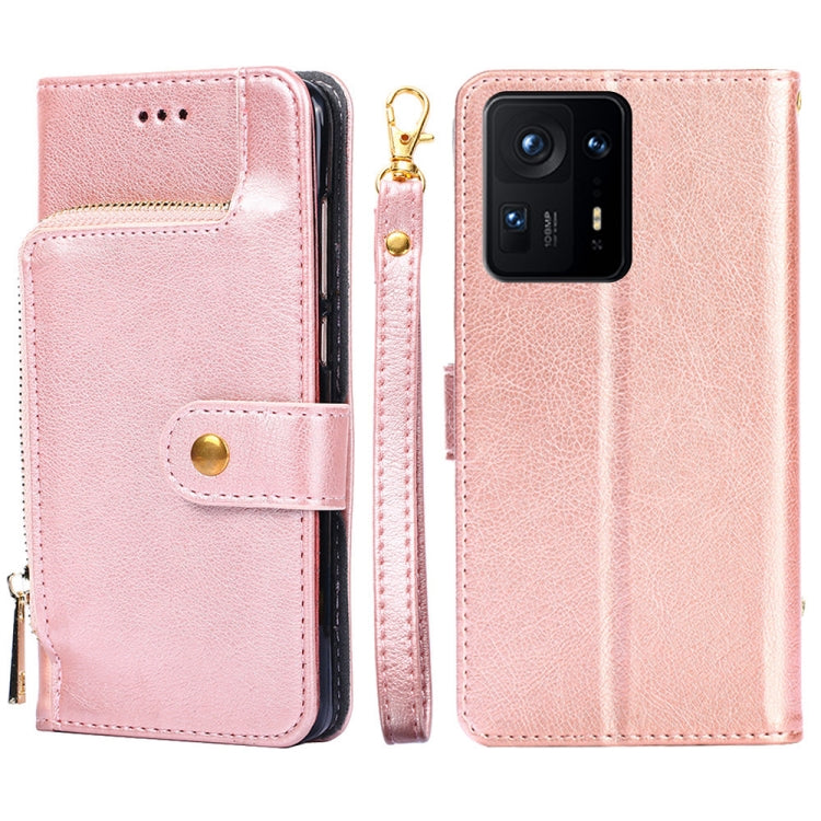 For Xiaomi Mix 4 Zipper Bag Horizontal Flip Leather Phone Case with Holder & Card Slots & Lanyard