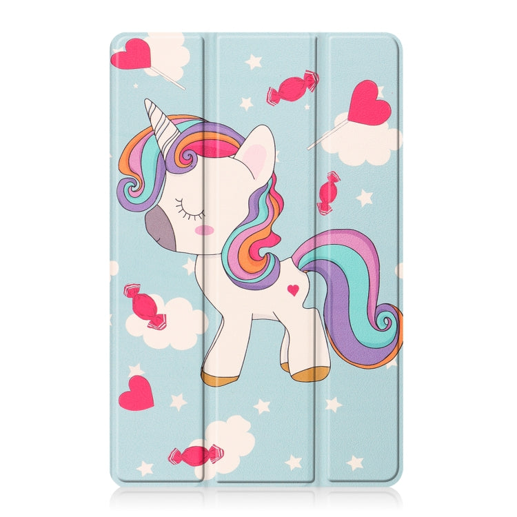 For OPPO Realme Pad 10.4 Custer Painted Horizontal Flip Tablet Leather Case with 3-Fold Holder