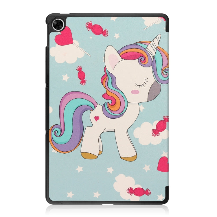 For OPPO Realme Pad 10.4 Custer Painted Horizontal Flip Tablet Leather Case with 3-Fold Holder