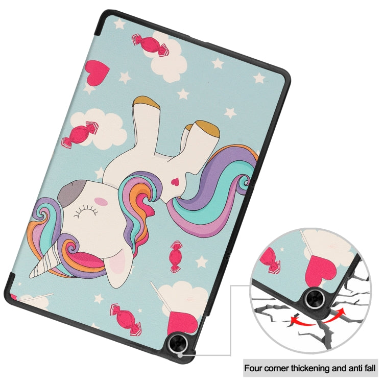 For OPPO Realme Pad 10.4 Custer Painted Horizontal Flip Tablet Leather Case with 3-Fold Holder