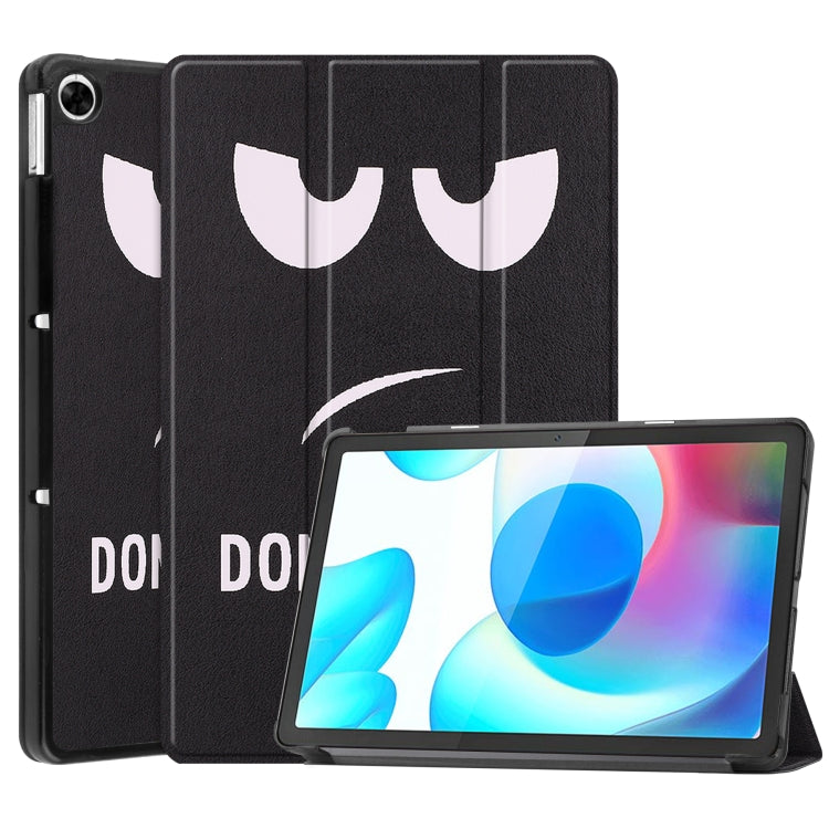 For OPPO Realme Pad 10.4 Custer Painted Horizontal Flip Tablet Leather Case with 3-Fold Holder