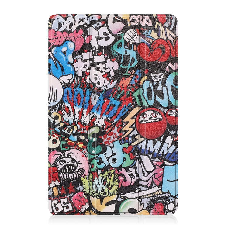 For OPPO Realme Pad 10.4 Custer Painted Horizontal Flip Tablet Leather Case with 3-Fold Holder
